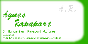 agnes rapaport business card